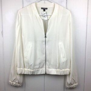 Express Bomber Jacket, NWT Cream Bomber Zip Jacket, Size - Medium